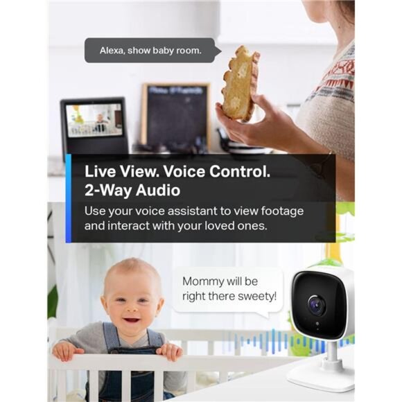 1080P Indoor Security Camera for Baby Monitor, Dog Camera w/Motion Detection - Picture 4 of 8